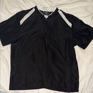 Holloway Black Athletic Short-Sleeve Zip-Front Pullover